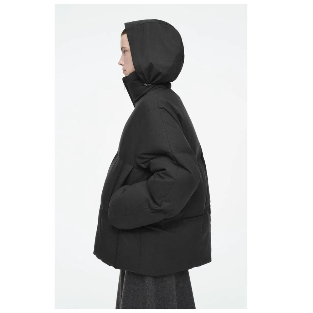 COS Oversized Hooded Down Puffer Jacket Size US/Large - Picture 4 of 16